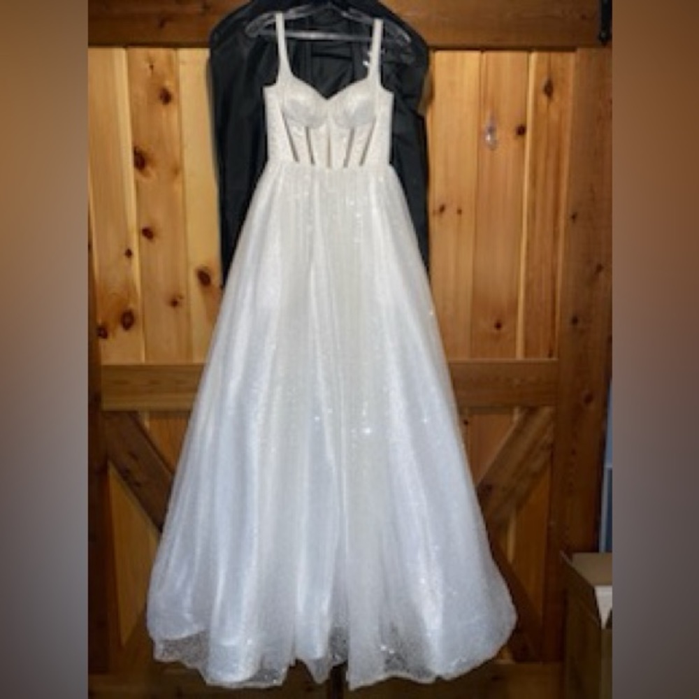 Sherri Hill 55530 Sequined Ivory Ballgown - size 4